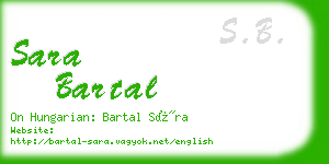 sara bartal business card